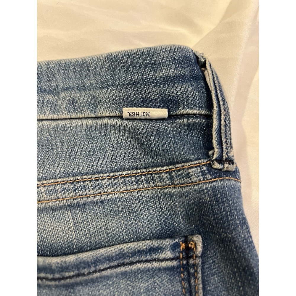 Mother Women's Blue Jeans Size 25 The Looked Ankle Fray Birds Of Paradise - Picture 14 of 15